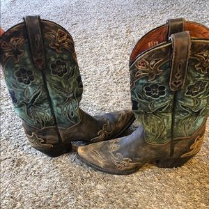 Dan Post Vintage bluebird leather cowboy boot sz 6 1/2